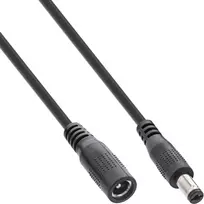 InLine 26802B DC ilginimo laidas, kištukas/lizdas 5.5x2.1mm, juodas, 2m