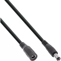 InLine DC ilginimo laidas, DC kištukas/lizdas 5,5x2,5 mm, AWG 18, juodas 0,5 m