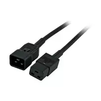 EFB-Elektronik IEC maitinimo ilginimo kabelis C20 180° - C19 180°, juodas, 1,8 m, 3 x 1,50 mm²