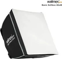 Walimex pro Softbox 40x40cm, um 360° drehbar, inkl Front- und Zwischendiffusor, Transporttasche, Bowens Adapter, ideal für Produkt- und Peoplefotograf