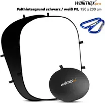 Walimex pro 2in1 sulankstomas fonas juoda/balta 150x200 cm PES (1023073)