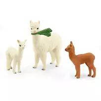 schleich WILD LIFE Alpaca rinkinys, Miškas, Laukiniai gyvūnai / nuotykių žaislai, 3 metai, Ruda, Balta