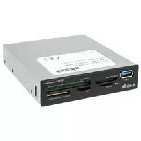 Akasa AK-ICR-27 vidinis kortelių skaitytuvas USB 3.2 Gen 1 (3.1 Gen 1) juodas, pilkas