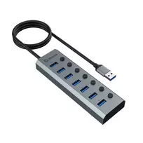 USB šakotuvas Akasa AK-HB-21BKCM aliuminis USB 3.2 Gen 1 5000Mbit/s
