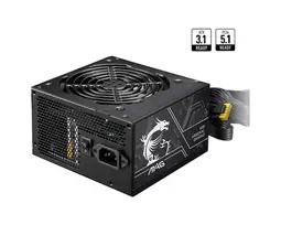 Maitinimo blokas MSI MAG A750BN PCIE5 II 750 W, 24 kontaktų ATX, nemodulinis, 80 PLUS Bronze, 120 mm ventiliatorius, Juodas