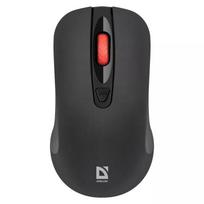 Belaidė RF tyli optinė pelė DEFENDER Nexus MS-195 — 1600 DPI, 2,4 GHz, Nano USB, ambidekstrinė, 2×AAA, juoda