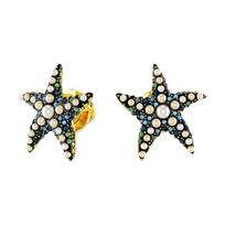 Swarovski Jūros žvaigždės rašto krištoliniai auskarai moterims, daugiaspalviai 5684162 ruda
