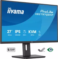 Monitorius IIYAMA ProLite XB2797QSNP-B1 27 colių (68,6 cm) 2560×1440 QHD LED, 16:9, matinis, garsiakalbiai, USB 3.2 šakotuvas, reguliuojamas aukštis, VESA