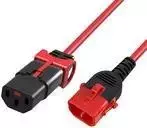 ACT maitinimo laidas su dvigubu užraktu C13 IEC Lock+ - C14 IEC Lock raudonas 1 m, PC3612