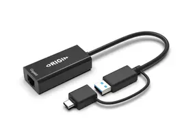 Origin Storage USB3.0 arba USB-C (su USB-C kištukas į USB3.0 lizdas adapteriu) į RJ45 Gigabit adapteris