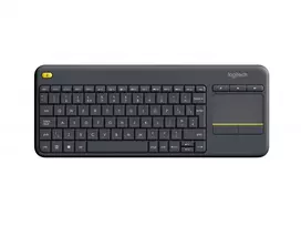 Logitech Wireless Touch Keyboard K400 Plus - Tastatur - mit Touchpad - kabellos - 2.4 GHz - Belgien - Schwarz