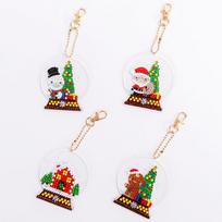 New Diy Christmas Series Keychain Diamond Painting, Handmade Puzzle Point Diamond Bag Decorative Pendant Qc048 (single-sided point drill)