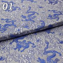 Kinų tradicinis siuvinėtas šilko brokato drakono rašto audinys Tang kostiumui Hanfu Cheongsam vaikiški drabužiai pagalvės dekoravimas rankų darbo 75X100cm