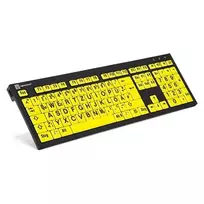 Logickeyboard XL Print NERO USB QWERTZ vokiškas juodai geltonas klaviatūra