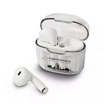 Belaidės ausinės ESPERANZA EH237W – Bluetooth 5.3, lietimui jautrūs mygtukai, 3–4 h baterija, balta
