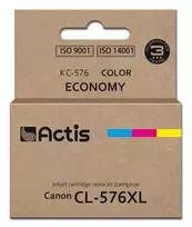 ACTIS KC-576 kasetė, suderinama su Canon spausdintuvais – mėlyna, raudona, geltona, 15 ml, standartinė išeiga
