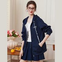 Bailuyu Women's Hooded Zip-Up Sweatshirt Jacket S