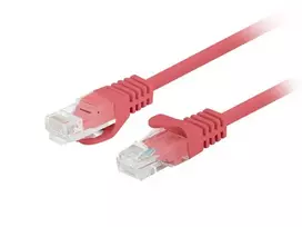 Tinklo laidas LANBERG PCF6-20CC-0025-R Cat6 U/UTP RJ-45 0,25 m raudonas, CCA, 250 MHz
