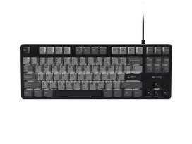 NATEC Fury Gaming klaviatūra Kanabo K2 US balta foninė šviesa mechaninė juodai pilka