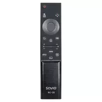 SAVIO RC-25 infraraudonųjų spindulių televizoriaus nuotolinio valdymo pultas, mygtukinis įvedimas, juodos spalvos, veikimo nuotolis iki 10 m, skirtas 1 įrenginiui, naudoja 2x AAA