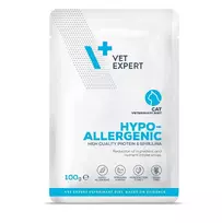 Šlapias kačių ėdalas VETEXPERT Hypoallergenic Turkey 100 g veterinarinė dieta jautrioms suaugusioms katėms, be grūdų, sojos ir glitimo