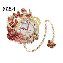 Brass Page Marker Retro Flower Clock Bookmark with Chain, Metal Decorative Book Mark for Reading Holder Women, Aesthetic Marker, Bookish Gift Birthday A