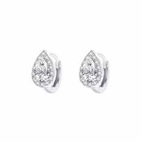 New Sparkling Water Drop Zircon Hoop Earrings Mini Silver Teardrop Stud Earrings Copper Pear Ear Buckle Girls sidabras