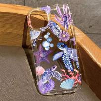 Case For iPhone 17 16 15 Pro Max 14 13 12 11 8 7 Plus XS XR X 17E 16E Air Sea Turtle Starfish And Coral Print Clear Phone Cover iPhone 16e