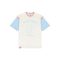 MLB T Shirts Unisex Cream Crew Neck Moderate Straight Fit 3ATSEC823-50CRS S