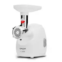 Mėsmalė elektrinė SMAPP 489.8 — 2000 W, 3 sieteliai (2,7 / 8 mm), neslystančios kojelės, pilka