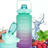Extralink Motyvacinis butelis, vandens butelis, 2000ml, Žalia-Violetinė, BUT-190