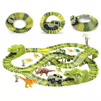 Didelė lenktynių trasa Dino Park Extralink Toys, automobilis, dinozauras, dinozaurų parkas, XXL, 271 detalė