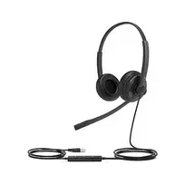Yealink UH34 SE Lite Dual Teams laidinė ausinė su ausų kilpomis biurui ir skambučių centrui, USB Type-C, juoda