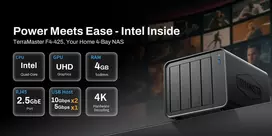 Tinklo saugykla TERRAMASTER F4-425 NAS su Intel Celeron N5095 keturių branduolių 2GHz, 4GB DDR4