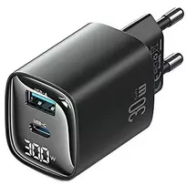 Įkroviklis usams CC229 30W GaN USB-C ir USB LED kompaktiškas kelioninis įkroviklis