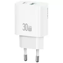 Įkroviklis USAMS USA001632 30W 1×USB-C 1×USB-A Greitas įkrovimas
