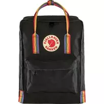 Kuprinė Fjällräven Kånken Rainbow – Vinylon, 380×270×130 mm, juoda/įvairiaspalvė