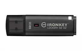 USB atmintukas KINGSTON IronKey Locker Plus 50 G2 32GB, USB 3.2 Gen 1 Type-A, AES-256, FIPS 197