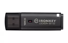 USB atmintukas KINGSTON IronKey Locker Plus 50 G2 128GB, USB Type-A, USB 3.2 Gen 1, AES-256, FIPS 197