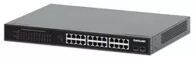 Intellinet 24 prievadų Gigabit Ethernet PoE+ jungiklis su 2 SFP prievadais, 370 W PoE biudžetas, 19 colių montavimui į stelažą