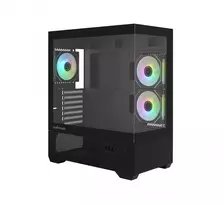 Korpusas PC CHRONIX V2 Mid Tower ARGB ventiliatoriai x3 juodas