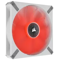 CORSAIR ML140 LED ELITE WHITE 140mm ventiliatorius su magnetine levitacija, raudonas LED, AirGuide, vienetinis