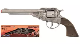 Pulio Cowboy revolveris GONHER 88/0 – metalinis žaislinis pistoletas su 8 šūvių būgneliu