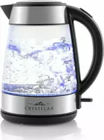 Elektrinis virdulys ETA Crystela II 1,7 L 2200 W, stiklinis korpusas, nerūdijantis plienas, juodi akcentai
