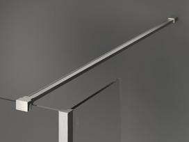 Mexen Kioto dušo siena Walk-in 100 x 40 cm, juodas rėmelis, šlifuotas nikelis - 800-100-212-97-70-040