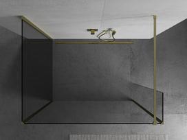 Mexen Kioto dušo sienelė Walk-in 130 x 90 x 30 cm, skaidri, auksinė matinė - 800-130-090-221-55-00-030