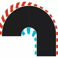 HYBRID hairpin posūkis 180° L/R, lenktynių trasa