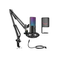 FIFINE T669 PRO3 laidas mikrofonas su RGB apšvietimu ir stovu | USB