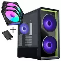 Lian Li LANCOOL 217 INF PC korpuso komplektas + 3x UNI FAN SL-INF 120 Reverse Blade ventiliatorius - juoda