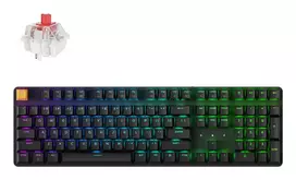 Belaidė klaviatūra Keychron J5 – US išdėstymas – Super Red Linear – juoda